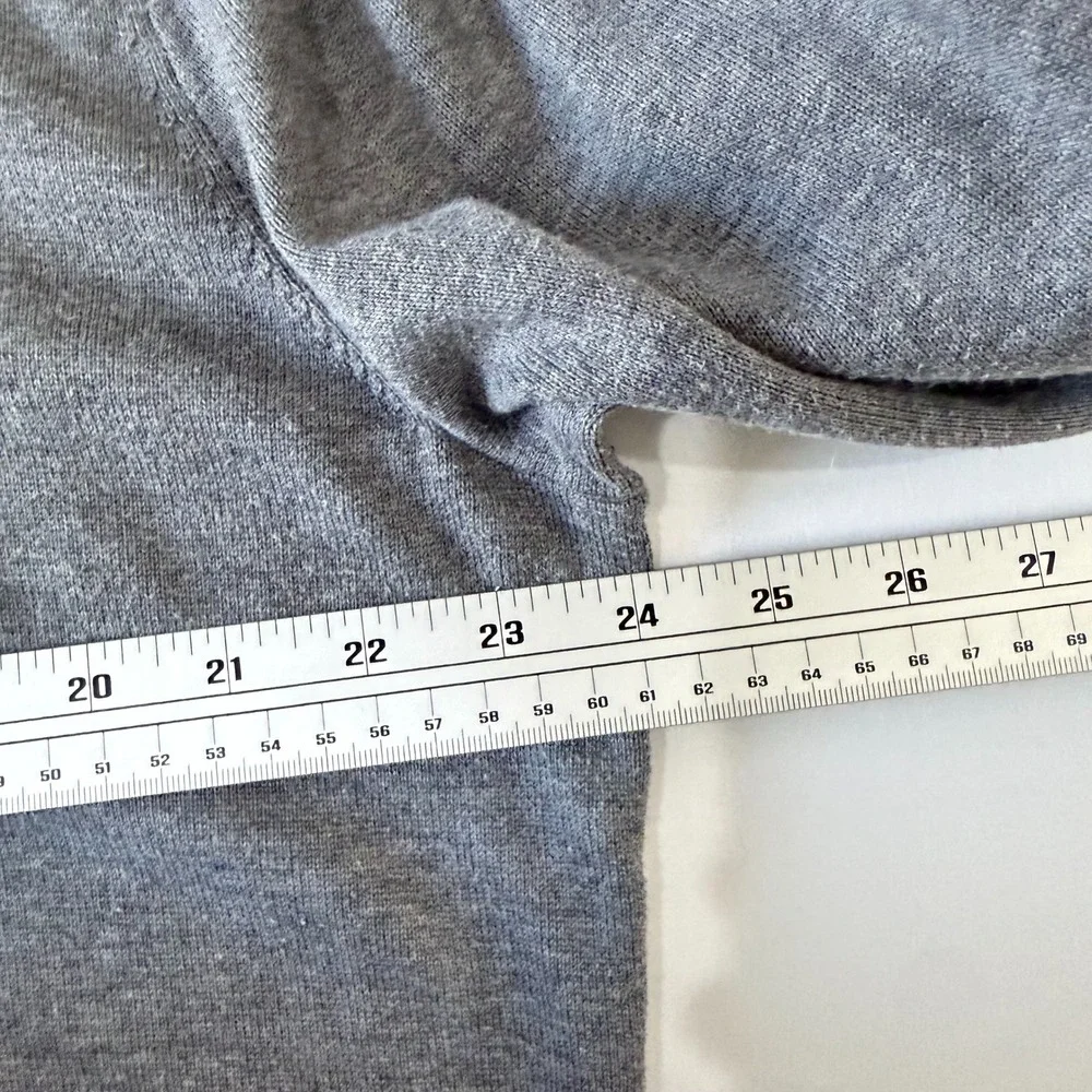 Polo‎ Ralph Lauren Mens XL Grey Pima Cotton V-Neck Sweater Heathered Pony Logo
